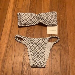 Zaful strapless black/white bikini